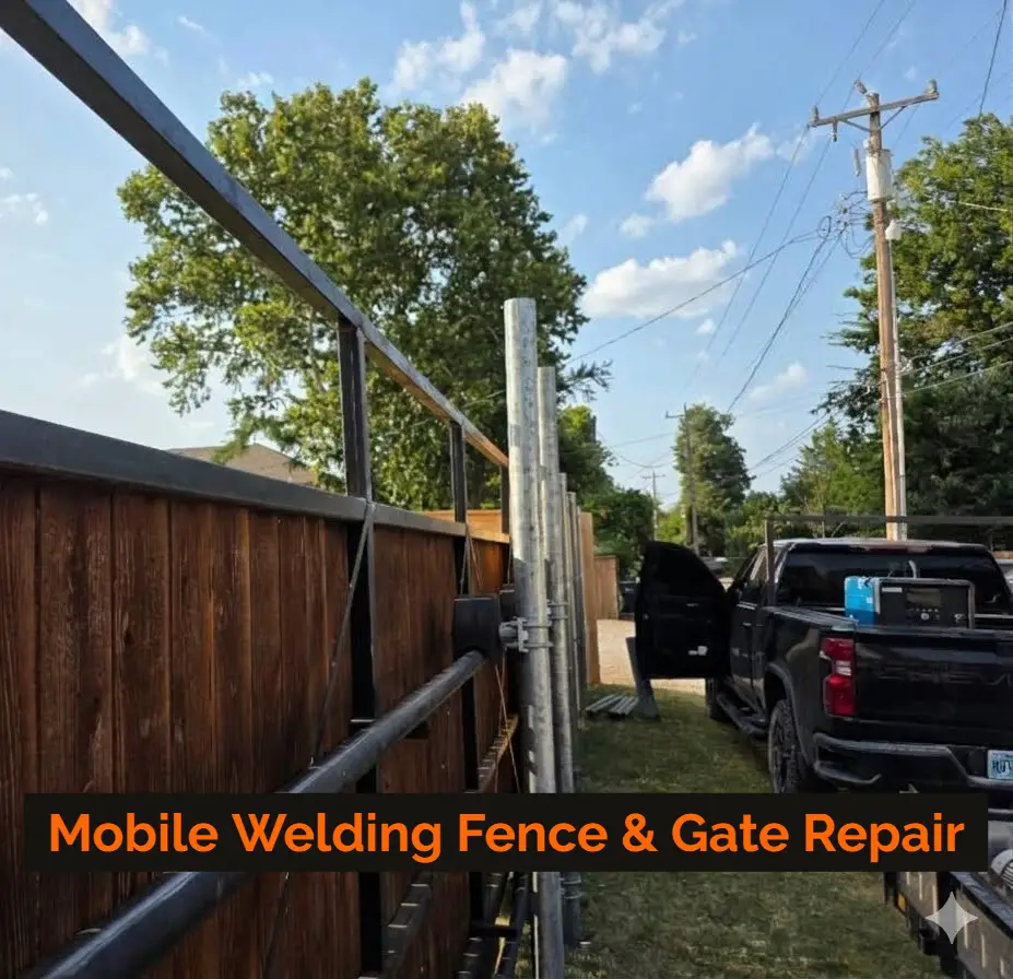 On-site fence and gate repair welded by Russell MetalWRX in Oklahoma
