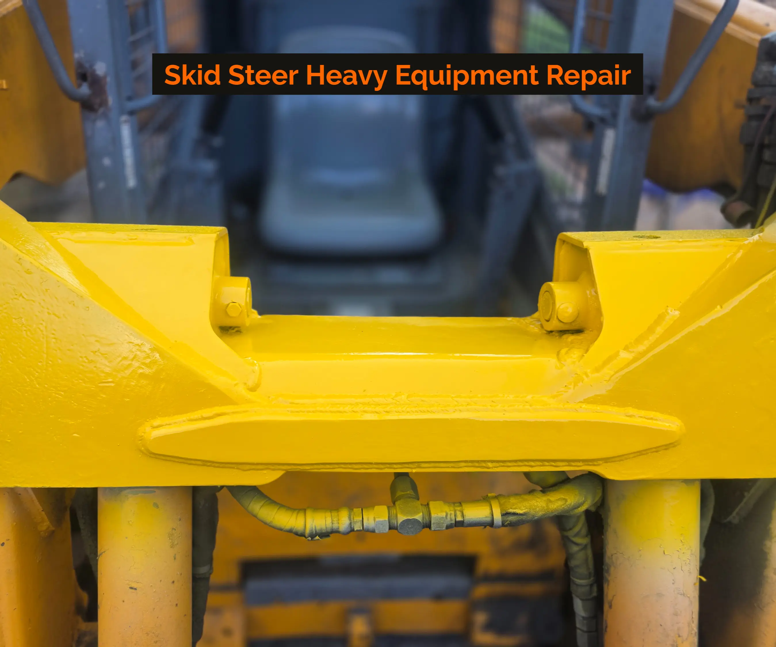 Skid steer lift arm repair welded and painted by Russell MetalWRX